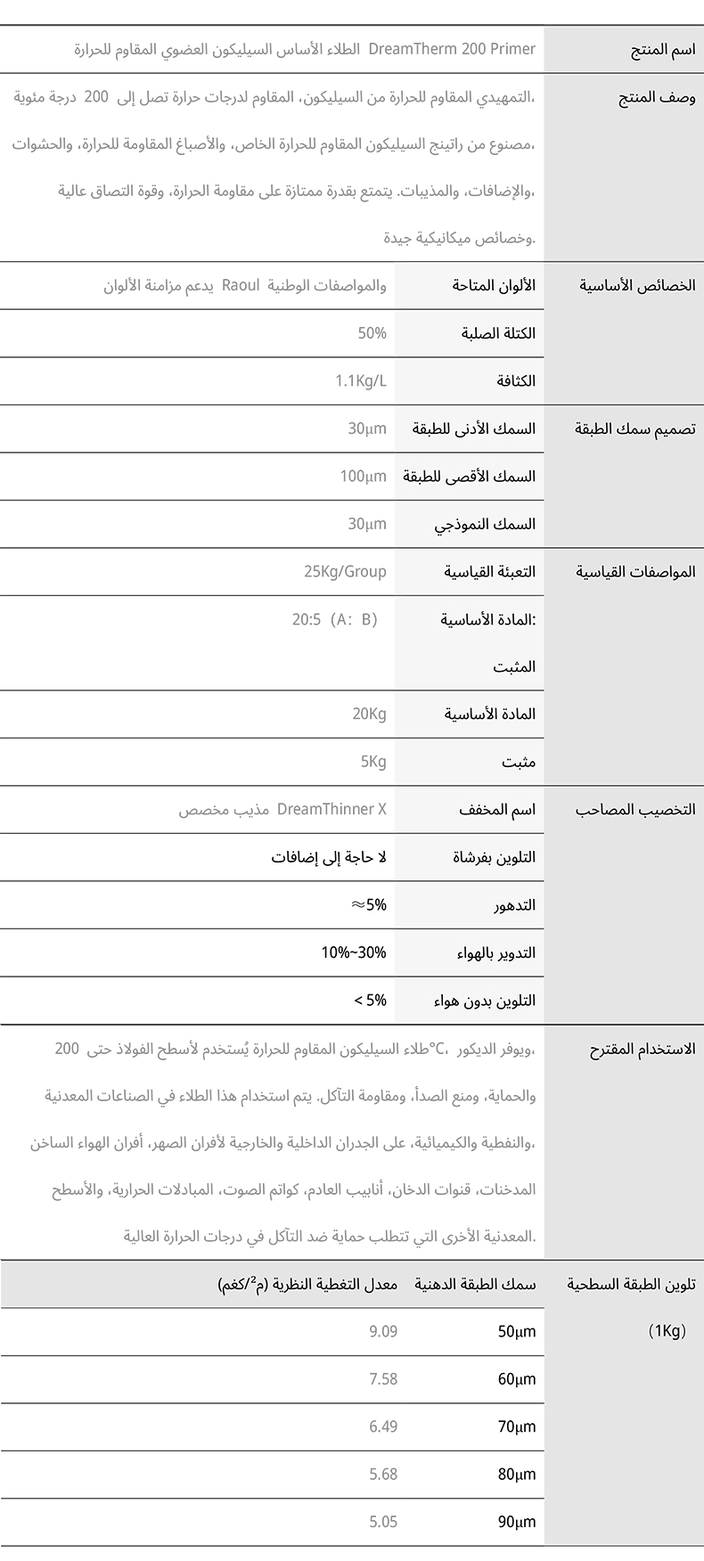 برايمر سيليكون عضوي مقاوم للحرارة