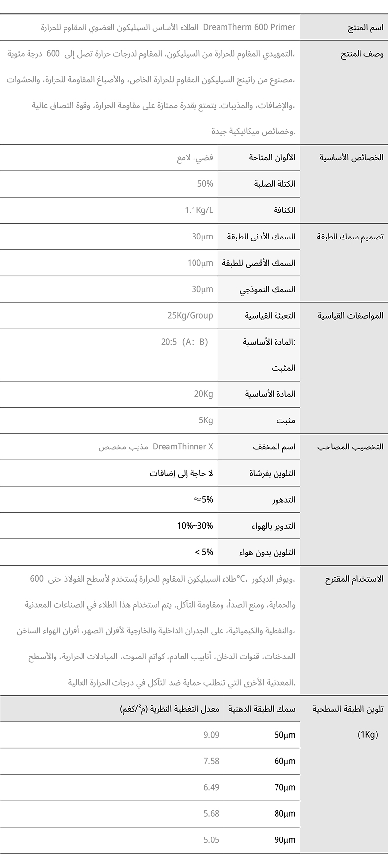 برايمر سيليكون عضوي مقاوم للحرارة